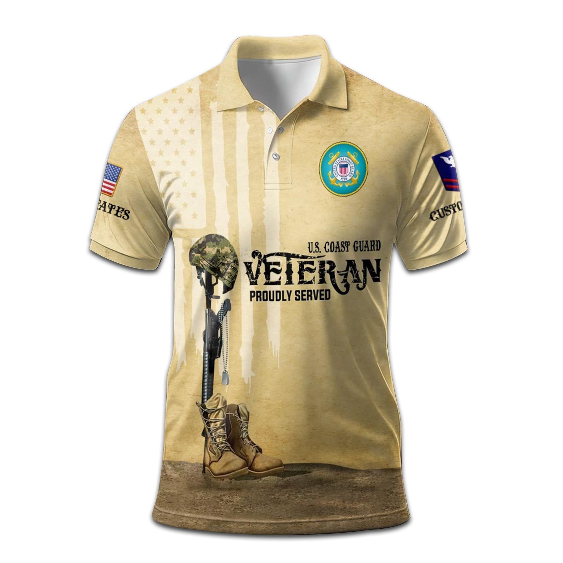 Premium Custom USCG Polo Shirt VPVC207905, Gifts for Coast Guard Veteran, Gifts On Father's Day, Independence Day, Veterans Day.