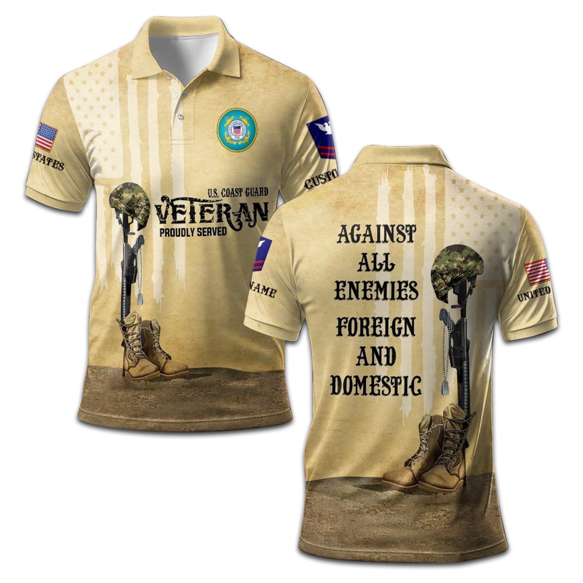 Premium Custom USCG Polo Shirt VPVC207905, Gifts for Coast Guard Veteran, Gifts On Father's Day, Independence Day, Veterans Day.