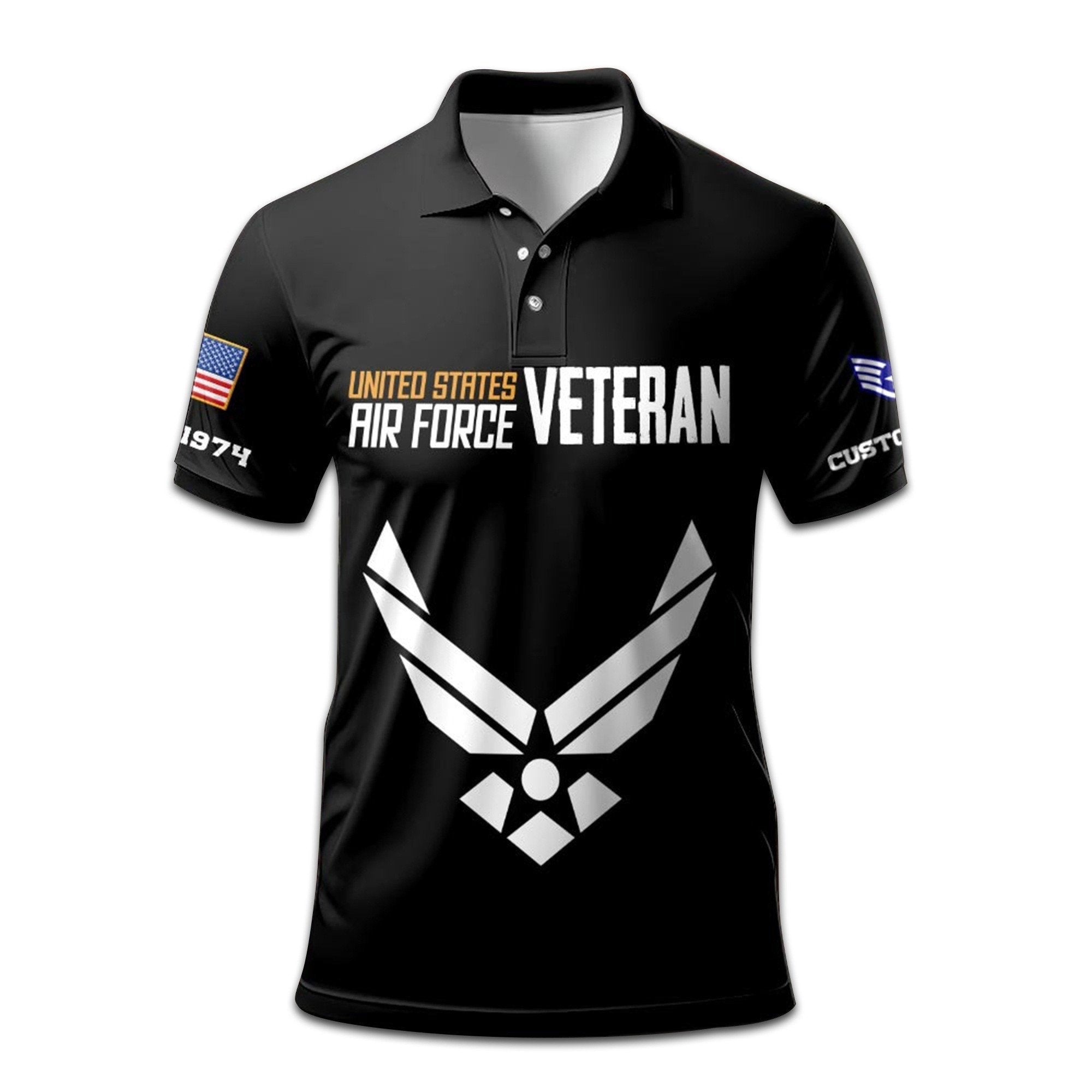 Premium Custom USAF Polo Shirt VPVC208004, Gifts for Air Force Veteran, Gifts On Father's Day, Independence Day, Veterans Day.