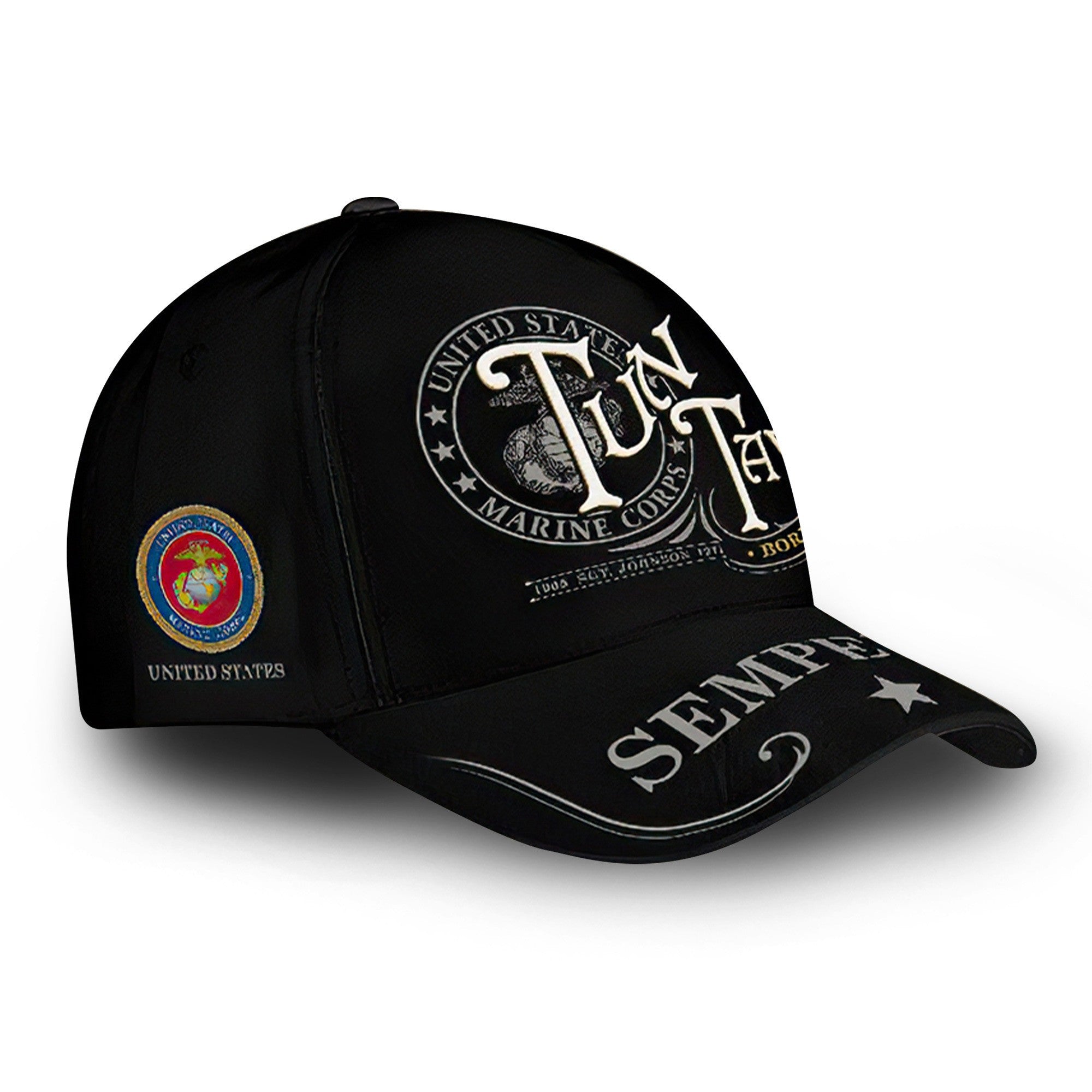 Premium USMC Cap VPVC000150, Custom Name, Rank, Year, Gifts For Marine Veteran, Best Gifts On Father's Day, Armed Forces Day, Independence Day, Veterans Day.