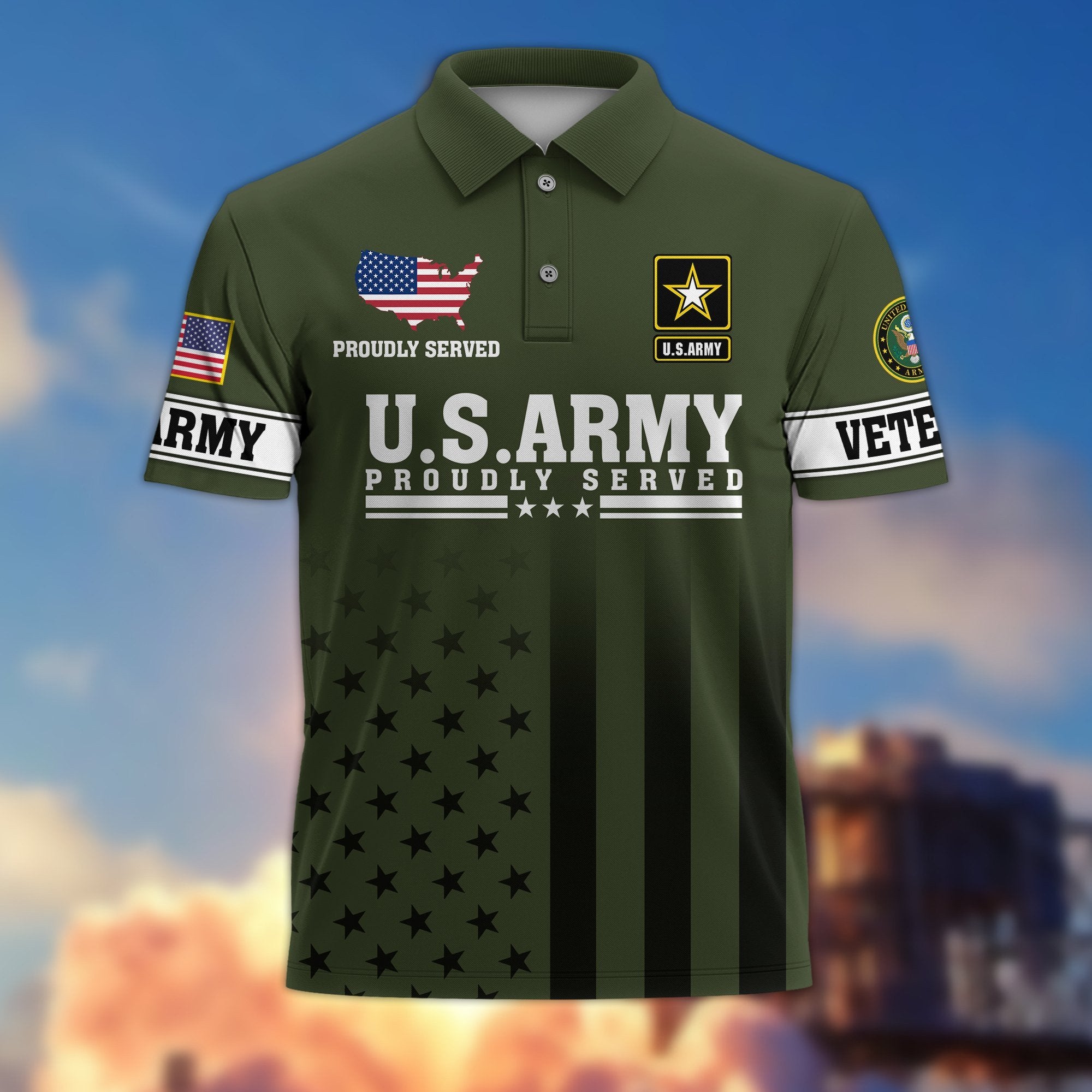 Premium US Veterans Polo Shirt BPVC110202, Gifts For US Veterans, Gifts On Father's Day, Independence Day, Armed Forces Day, Veterans Day.