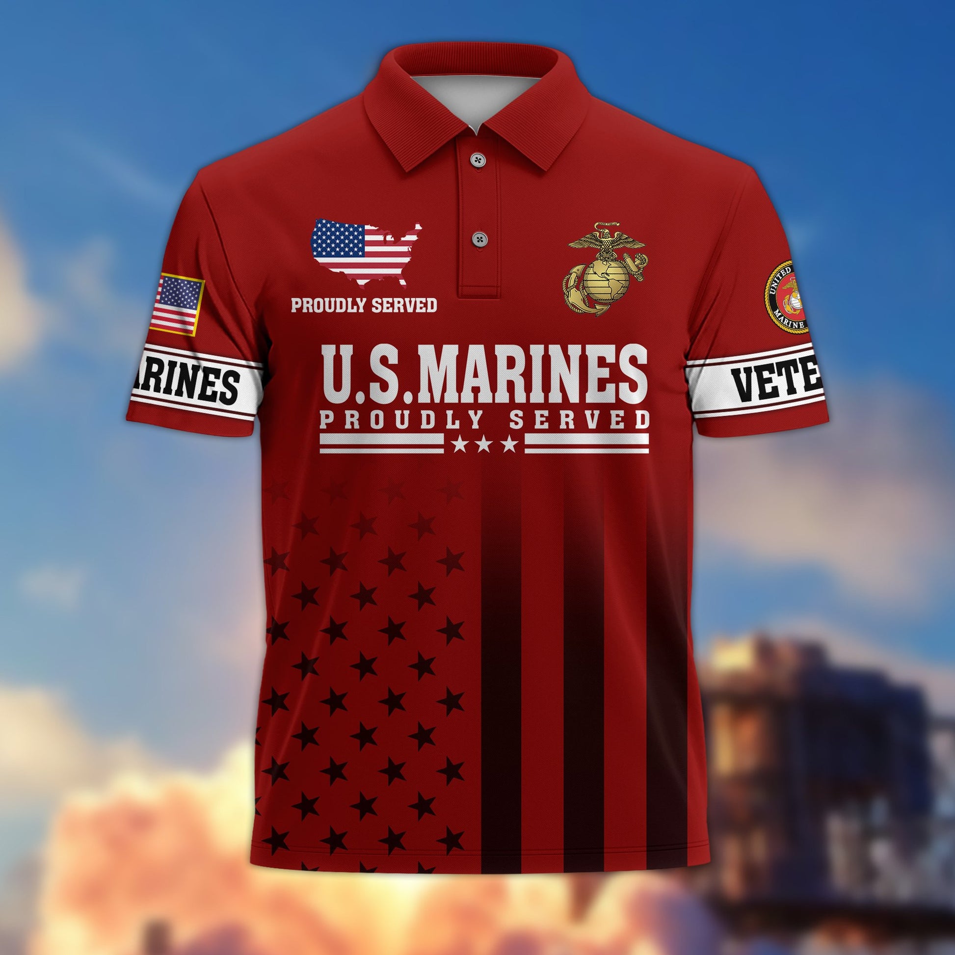 Premium US Veterans Polo Shirt BPVC110202, Gifts For US Veterans, Gifts On Father's Day, Independence Day, Armed Forces Day, Veterans Day.