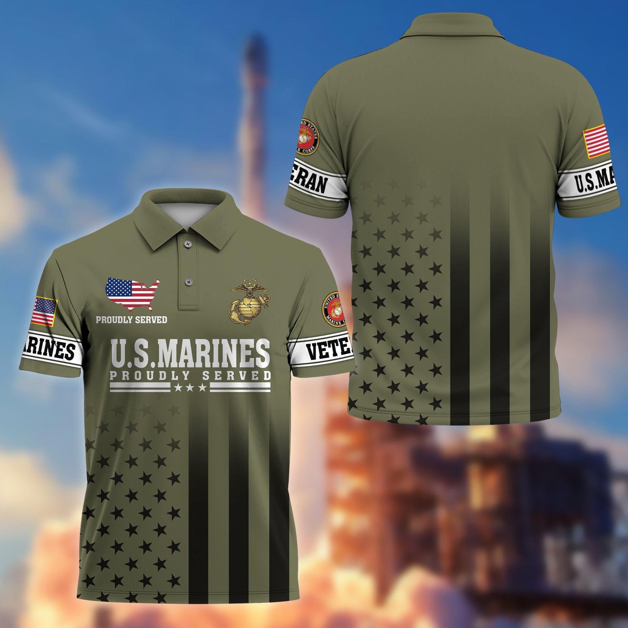 Premium US Veterans Polo Shirt BPVC110202, Gifts For US Veterans, Gifts On Father's Day, Independence Day, Armed Forces Day, Veterans Day.