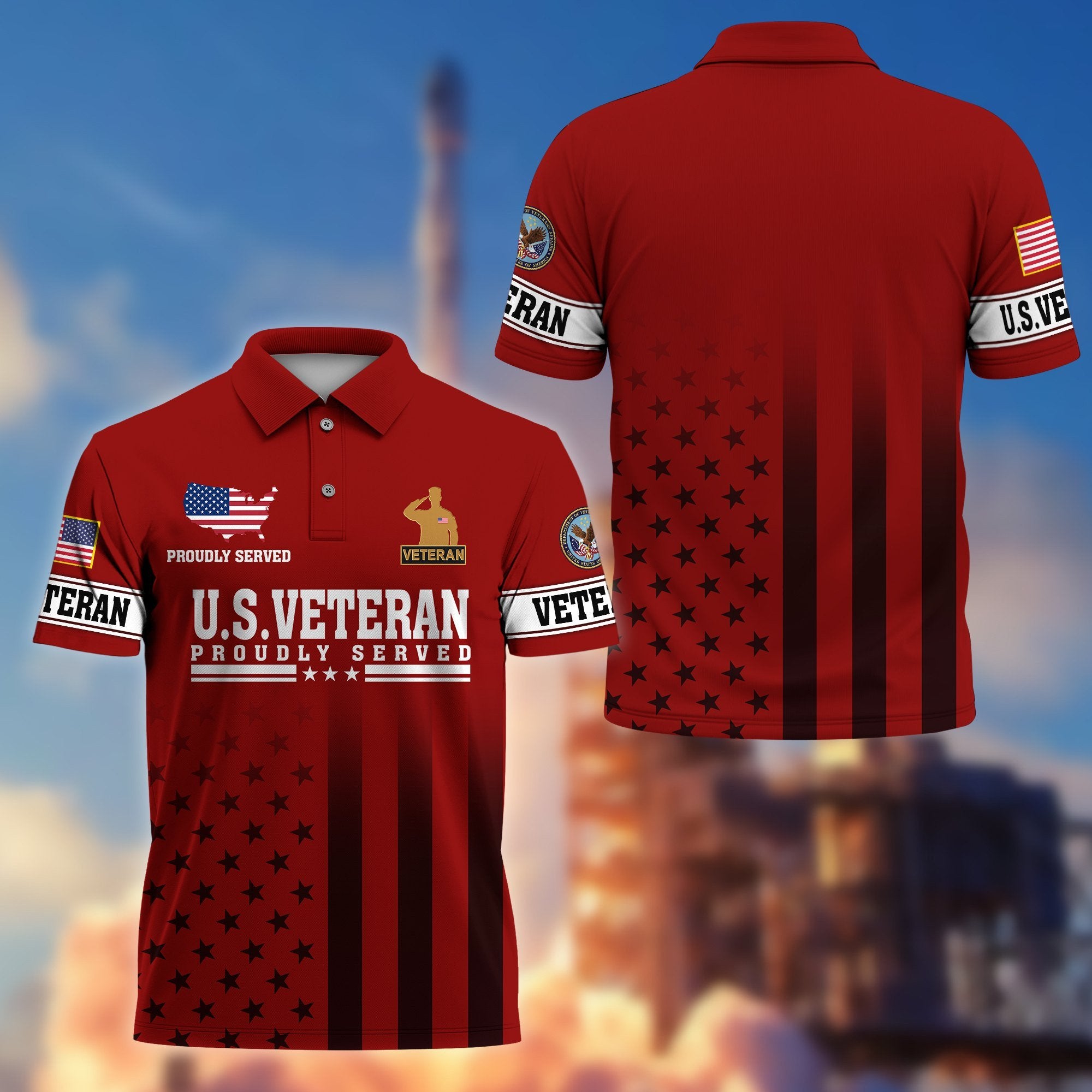 Premium US Veterans Polo Shirt BPVC110202, Gifts For US Veterans, Gifts On Father's Day, Independence Day, Armed Forces Day, Veterans Day.