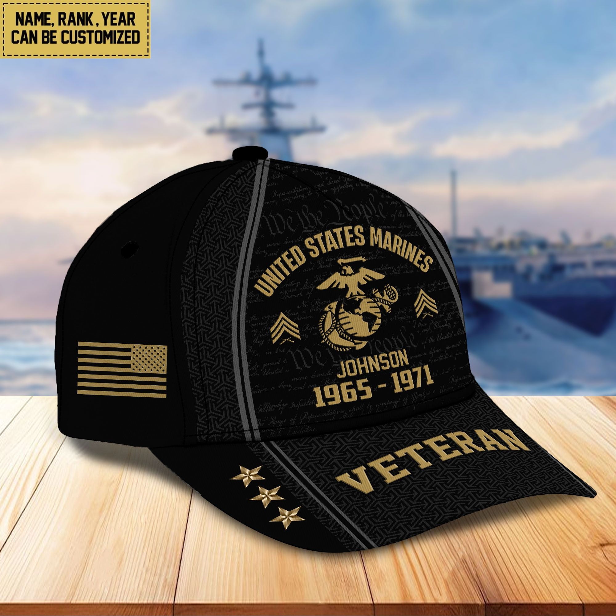 USMC Custom Cap VPVC005703, Gifts For Marine Veteran, Best Gifts On Father's Day, Armed Forces Day, Independence Day, Veterans Day.