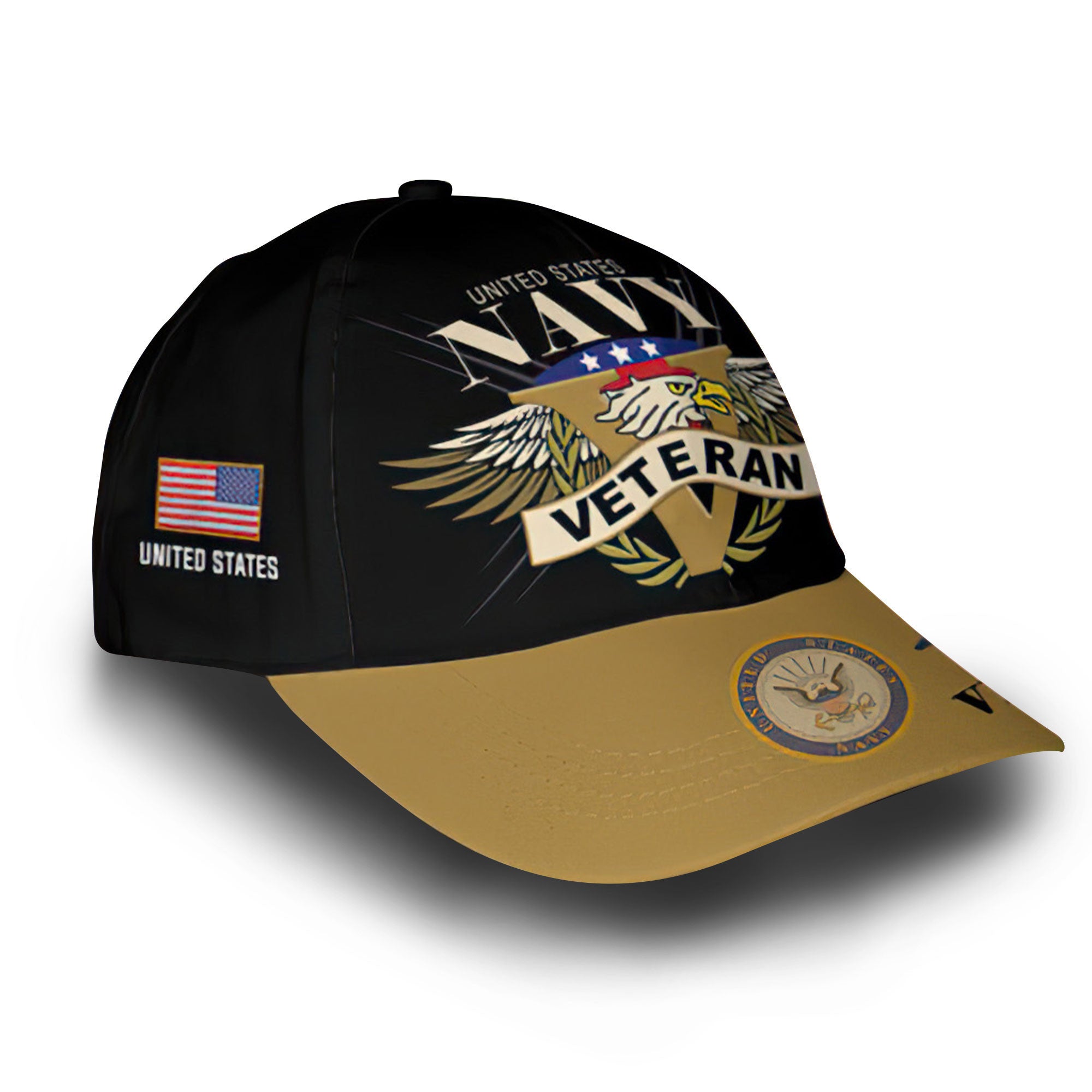 Premium Custom US Navy Cap VPVC006002, Gifts For Navy Veteran, Best Gifts On Father's Day, Armed Forces Day, Independence Day, Veterans Day.