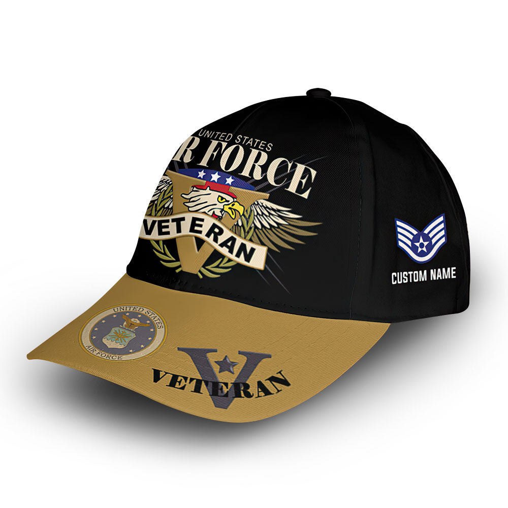 Premium Custom USAF Cap VPVC006004, Gifts For Air Force Veteran, Best Gifts On Father's Day, Armed Forces Day, Independence Day, Veterans Day.