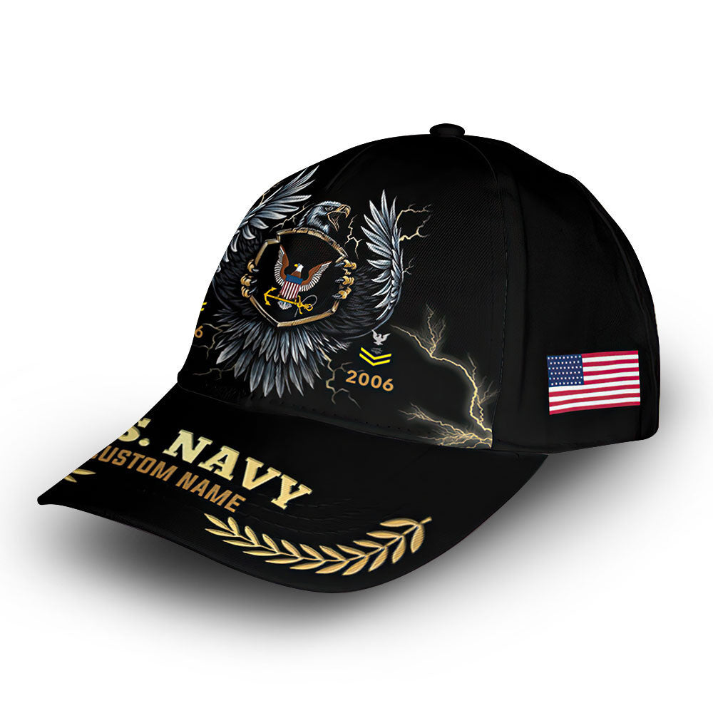 Premium Custom US Navy Cap VPVC006202, Gifts For Navy Veteran, Gifts For Dad, For Husband, Best Gifts On Father's Day, Armed Forces Day, Independence Day, Veterans Day.
