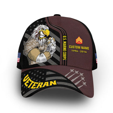 Premium Custom USMC Cap VPVC006303, Gifts For Marine Veteran, Gifts For Dad, For Husband, Best Gifts On Father's Day, Armed Forces Day, Independence Day, Veterans Day.