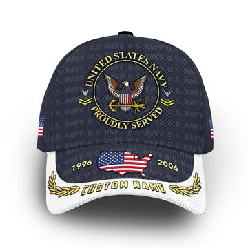 Unique Custom Name, Rank, Year, US Navy Cap VPVC006602, Gifts For Navy Veteran, Gifts For Dad, For Husband, Best Gifts On Father's Day, Independence Day, Veterans Day.