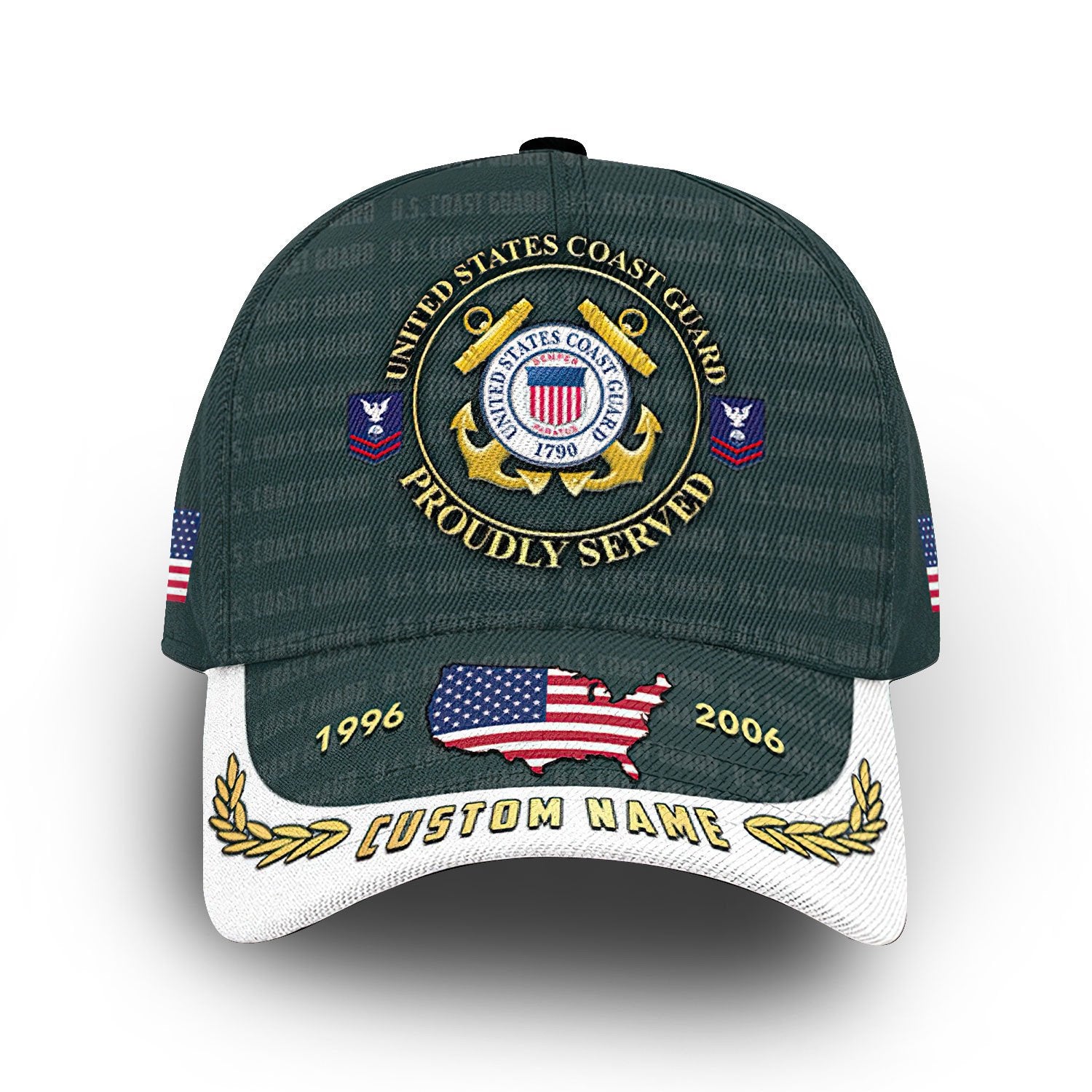 Unique Custom Name, Rank, Year, USCG Cap VPVC006605, Gifts For Coast Guard Veteran, Gifts For Dad, For Husband, Best Gifts On Father's Day, Independence Day, Veterans Day.
