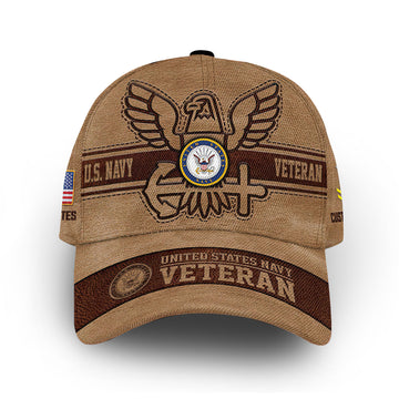 Unique Custom Name, Rank, Year, US Navy Cap VPVC006702, Gifts For Navy Veteran, Gifts For Dad, For Husband, Best Gifts On Father's Day, Independence Day, Veterans Day.