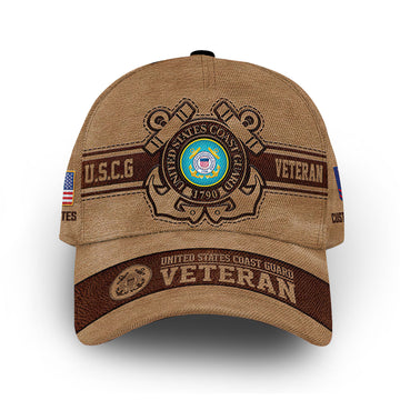 Unique Custom Name, Rank, Year, USCG Cap VPVC006705, Gifts For Coast Guard Veteran, Gifts For Dad, For Husband, Best Gifts On Father's Day, Independence Day, Veterans Day.