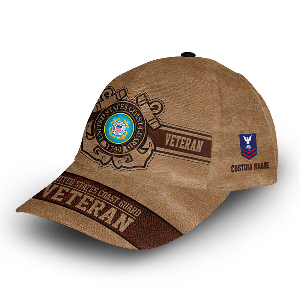 Unique Custom Name, Rank, Year, USCG Cap VPVC006705, Gifts For Coast Guard Veteran, Gifts For Dad, For Husband, Best Gifts On Father's Day, Independence Day, Veterans Day.