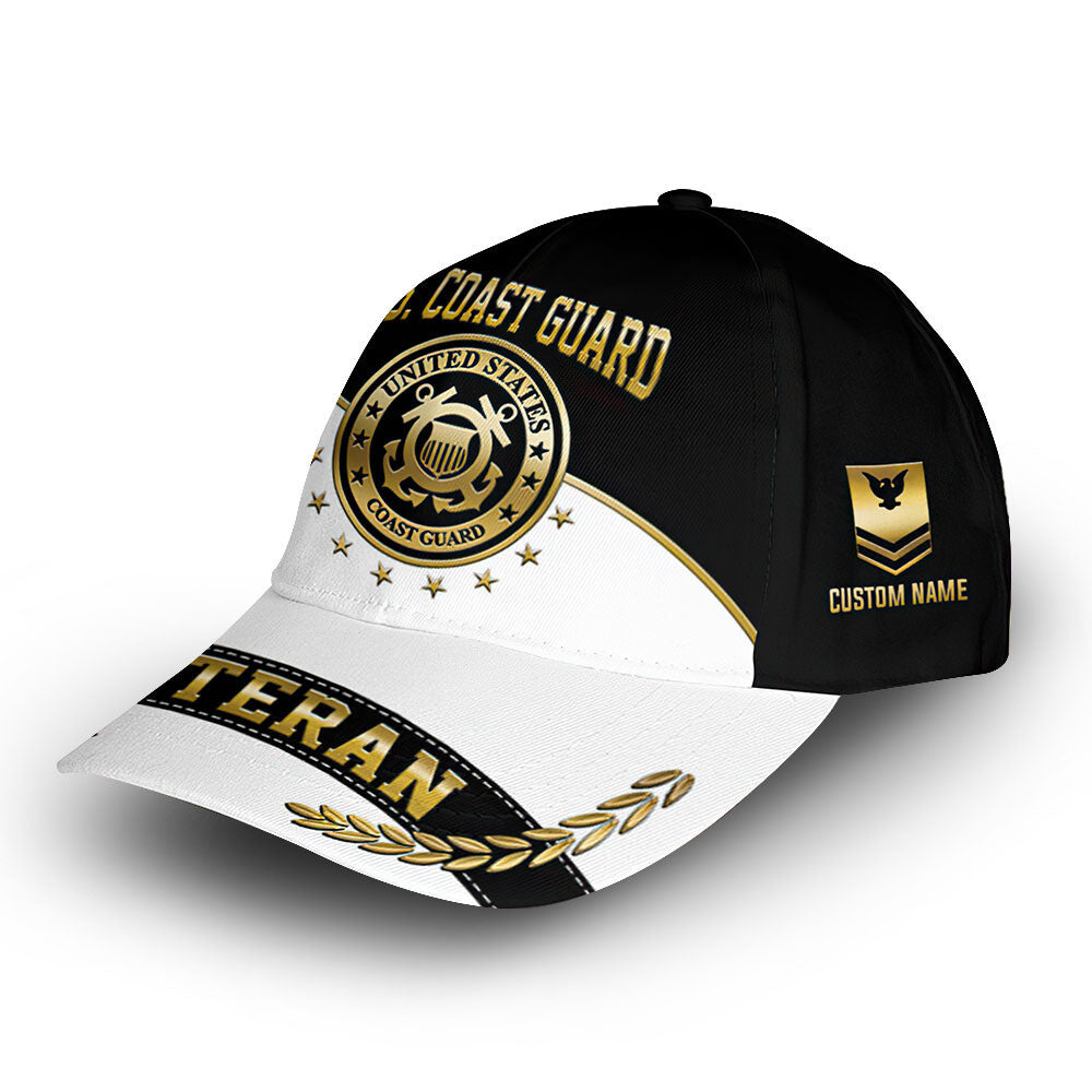 Premium Custom USCG Cap VPVC006805, Gifts For Coast Guard Veteran, Gifts For Dad, For Husband, Best Gifts On Father's Day, Armed Forces Day, Independence Day, Veterans Day.