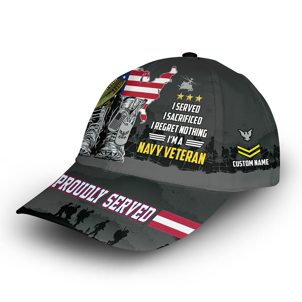 Premium Custom US Navy Cap VPVC006902, Gifts For Navy Veteran, Gifts For Dad, For Husband, Best Gifts On Father's Day, Armed Forces Day, Independence Day, Veterans Day.