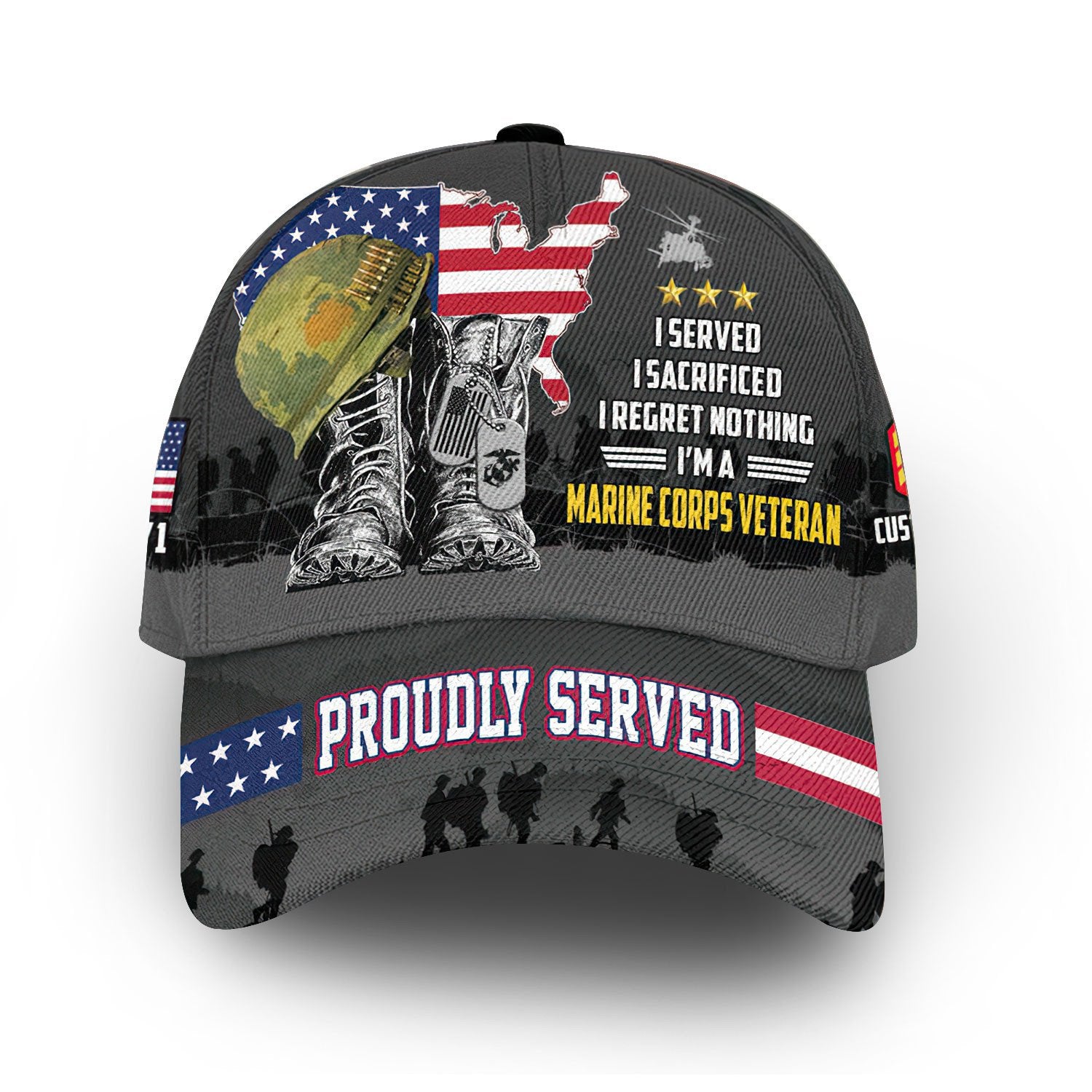 Premium Custom USMC Cap VPVC006903, Gifts For Marine Veteran, Gifts For Dad, For Husband, Best Gifts On Father's Day, Armed Forces Day, Independence Day, Veterans Day.