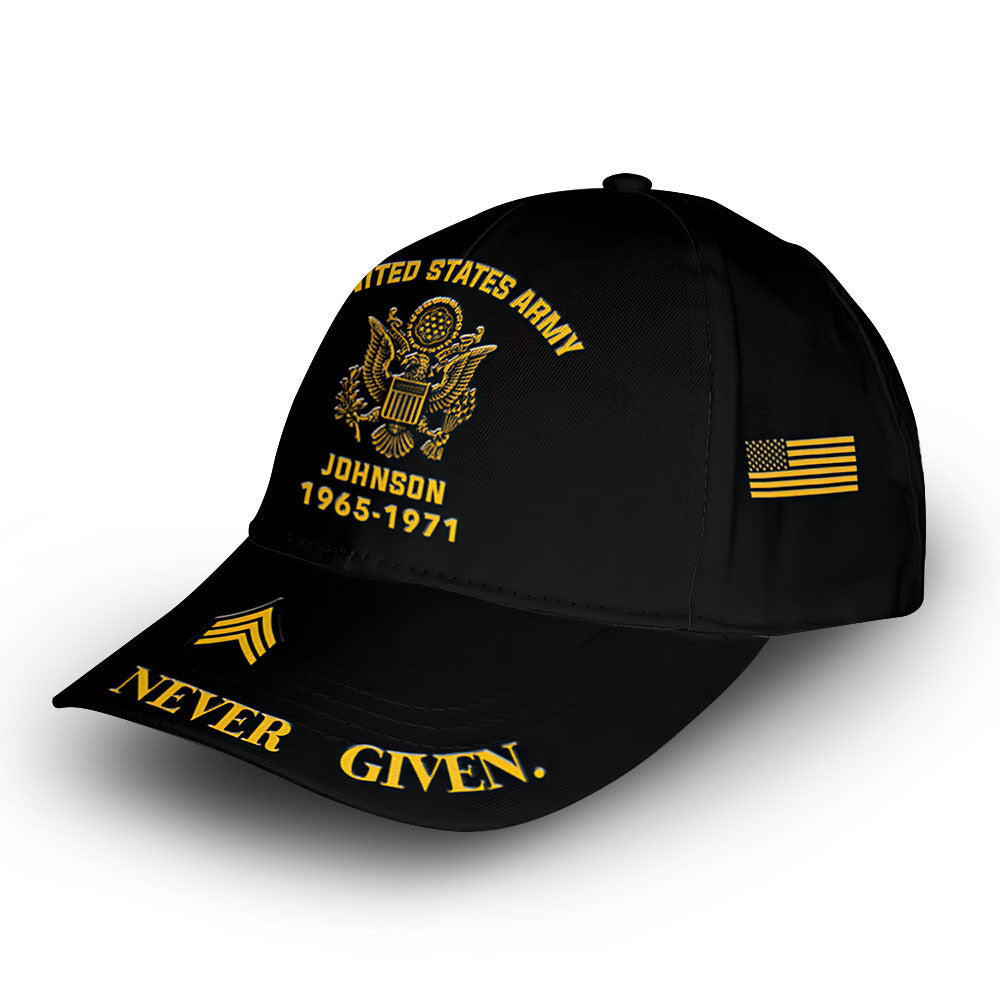 Premium Custom Name, Rank, Year, US Army Cap VPVC007101, Gifts For Army Veteran, Gifts For Dad, For Husband, Best Gifts On Father's Day, Independence Day, Veterans Day.