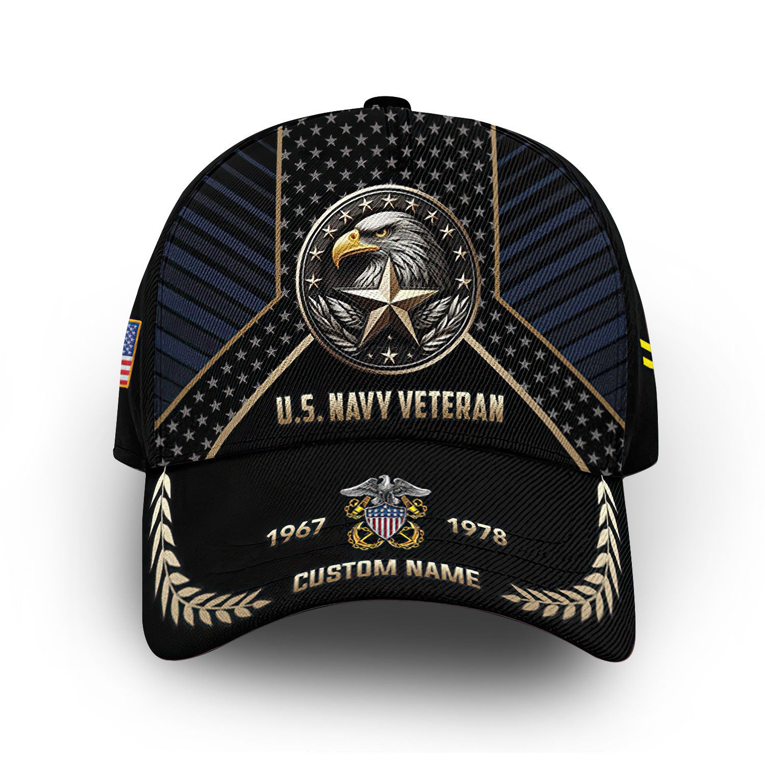 Unique Custom Name, Rank, Year, US Navy Cap VPVC007302, Gifts For Navy Veteran, Gifts For Dad, For Husband, Best Gifts On Father's Day, Independence Day, Veterans Day.