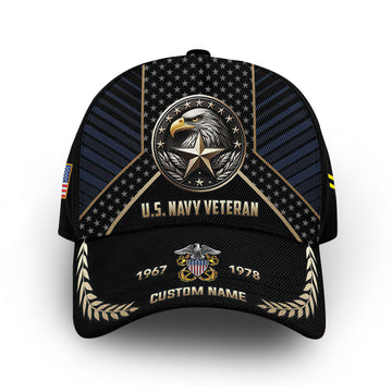 Unique Custom Name, Rank, Year, US Navy Cap VPVC007302, Gifts For Navy Veteran, Gifts For Dad, For Husband, Best Gifts On Father's Day, Independence Day, Veterans Day.
