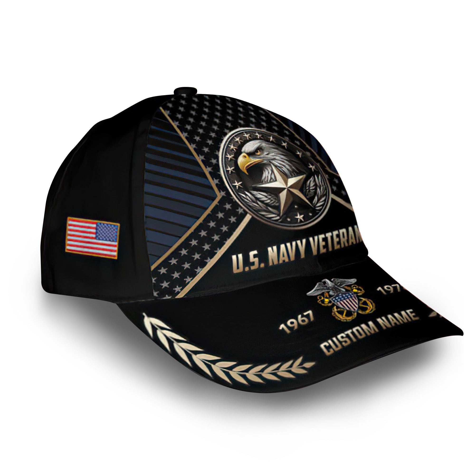 Unique Custom Name, Rank, Year, US Navy Cap VPVC007302, Gifts For Navy Veteran, Gifts For Dad, For Husband, Best Gifts On Father's Day, Independence Day, Veterans Day.