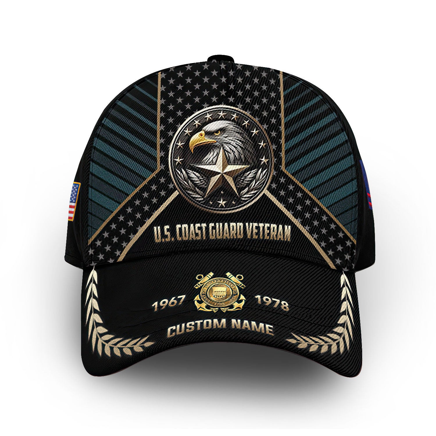 Unique Custom Name, Rank, Year, USCG Cap VPVC007305, Gifts For Coast Guard Veteran, Gifts For Dad, For Husband, Best Gifts On Father's Day, Independence Day, Veterans Day.
