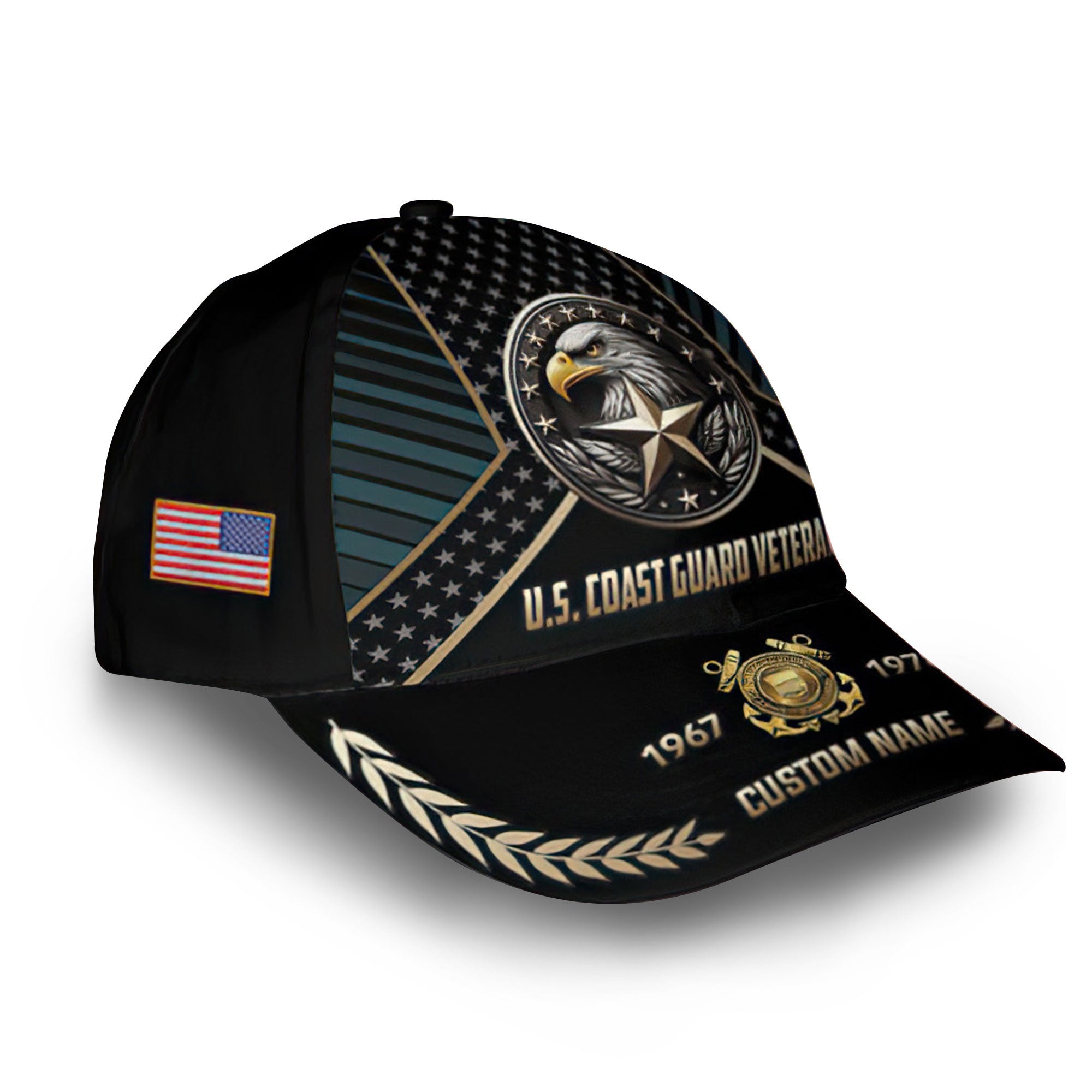 Unique Custom Name, Rank, Year, USCG Cap VPVC007305, Gifts For Coast Guard Veteran, Gifts For Dad, For Husband, Best Gifts On Father's Day, Independence Day, Veterans Day.