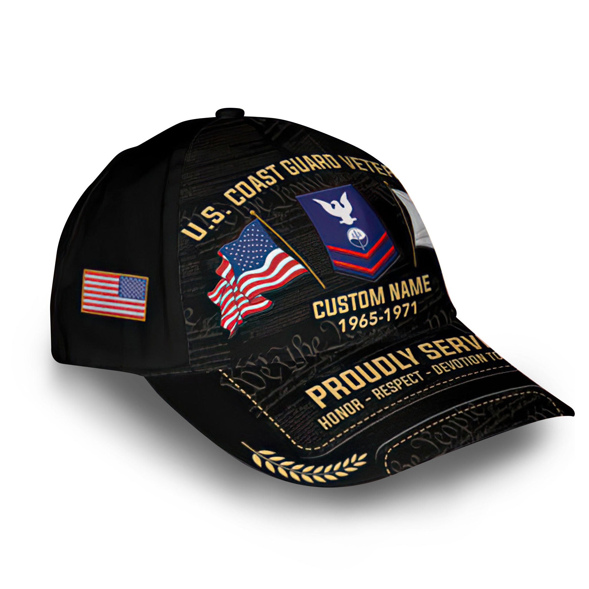 Unique Custom Name, Rank, Year, USCG Cap VPVC007405, Gifts For Coast Guard Veteran, Gifts For Dad, For Husband, Best Gifts On Father's Day, Independence Day, Veterans Day.