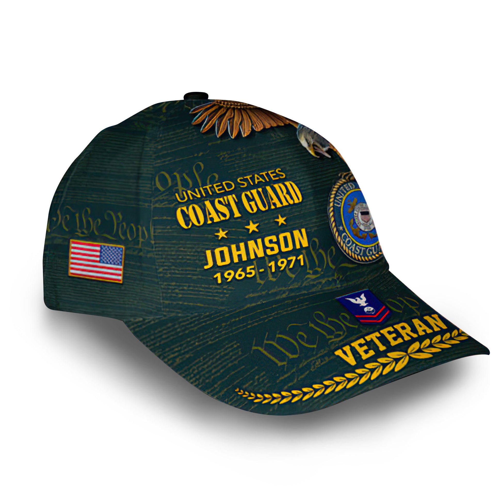 Premium USCG Cap VPVC007605, Custom Name, Rank, Year, Gifts For Coast Guard Veteran, Best Gifts On Father's Day, Armed Forces Day, Independence Day, Veterans Day.