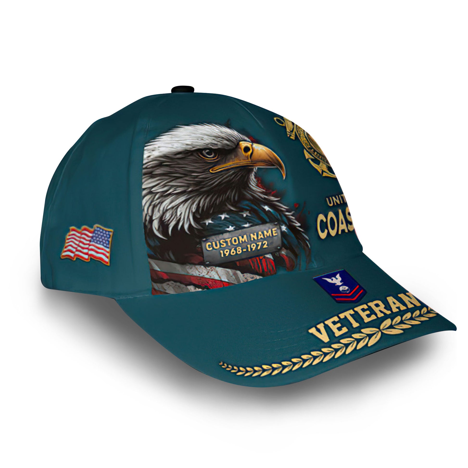 Premium USCG Cap VPVC007705, Custom Name, Rank, Year, Gifts For Coast Guard Veteran, Best Gifts On Father's Day, Armed Forces Day, Independence Day, Veterans Day.