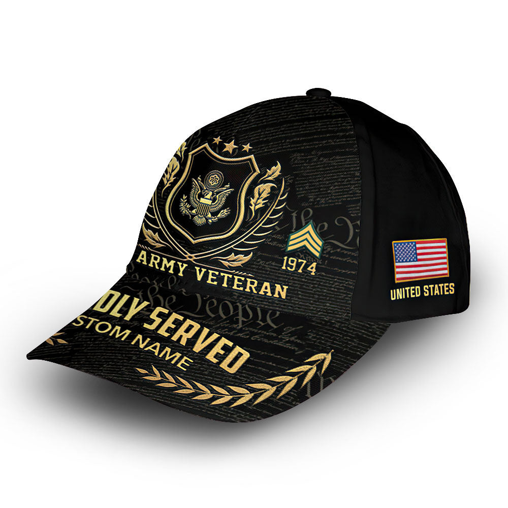 Premium Custom US Army Cap VPVC007801, Gifts For Army Veteran, Gifts For Dad, For Husband, Best Gifts On Father's Day, Armed Forces Day, Independence Day, Veterans Day.