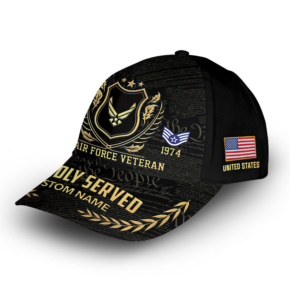 Premium Custom USAF Cap VPVC007804, Gifts For Air Force Veteran, Gifts For Dad, For Husband, Best Gifts On Father's Day, Armed Forces Day, Independence Day, Veterans Day.