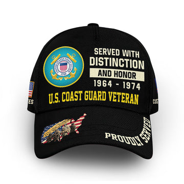 Unique Custom Name, Rank, Year, USCG Cap VPVC008005, Gifts For Coast Guard Veteran, Gifts For Dad, For Husband, Best Gifts On Father's Day, Independence Day, Veterans Day.
