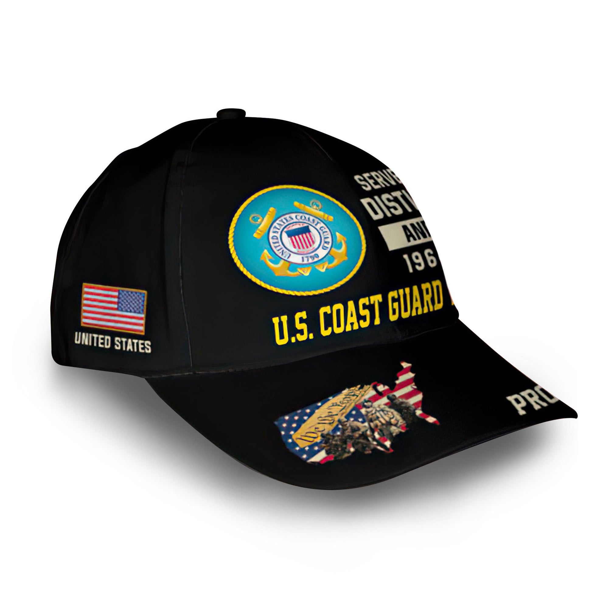 Unique Custom Name, Rank, Year, USCG Cap VPVC008005, Gifts For Coast Guard Veteran, Gifts For Dad, For Husband, Best Gifts On Father's Day, Independence Day, Veterans Day.