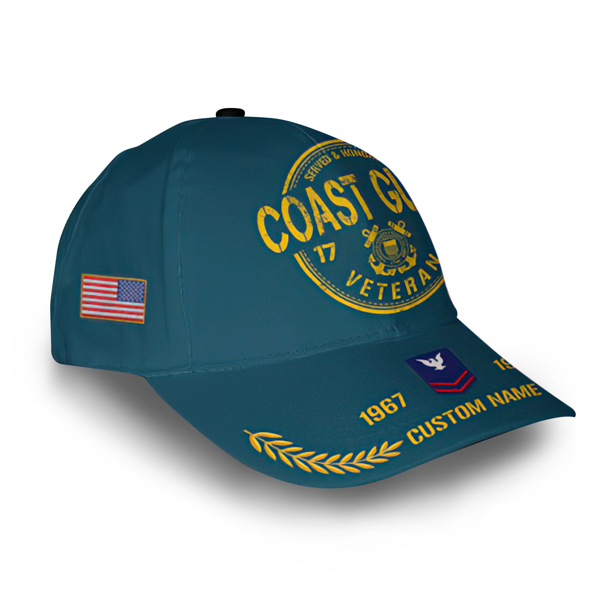 Unique Custom Name, Rank, Year, USCG Cap VPVC008105, Gifts For Coast Guard Veteran, Gifts For Dad, For Husband, Best Gifts On Father's Day, Independence Day, Veterans Day.