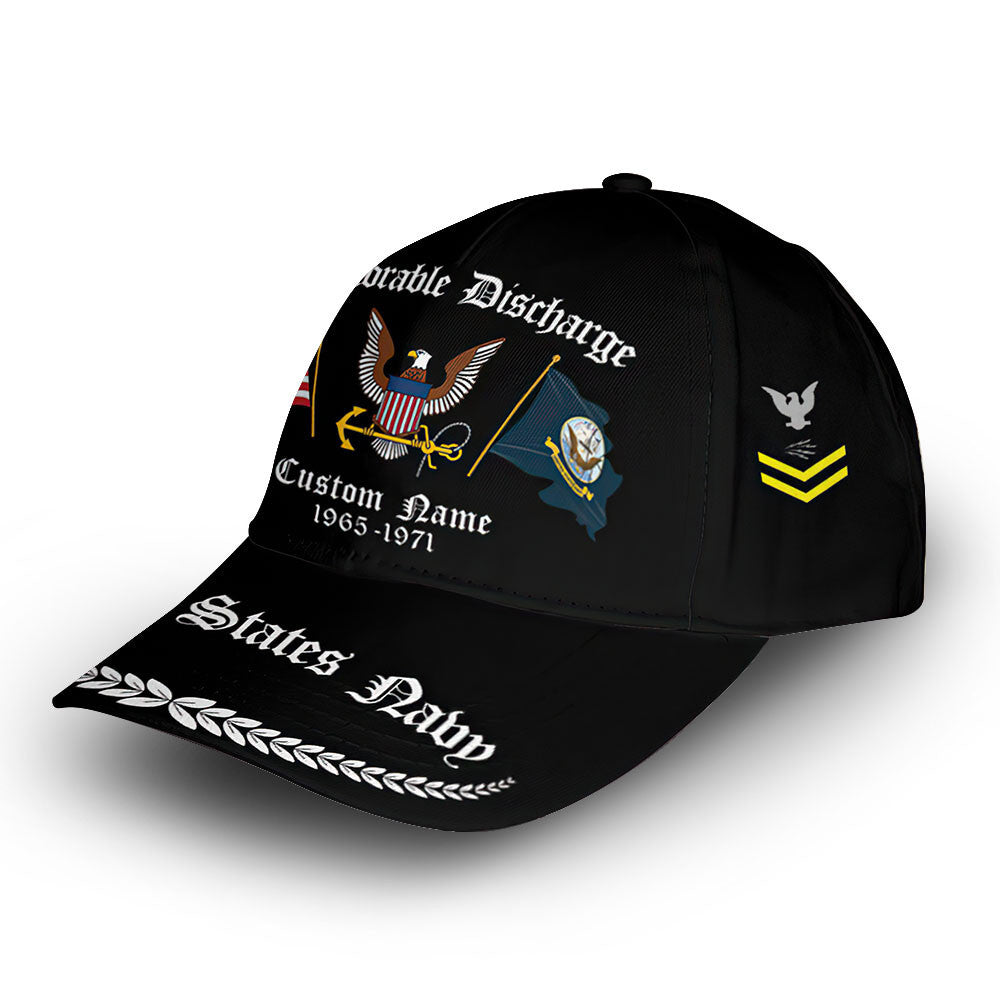 Premium Custom US Navy Cap VPVC008402, Gifts For Navy Veteran, Best Gifts On Father's Day, Armed Forces Day, Independence Day, Veterans Day.