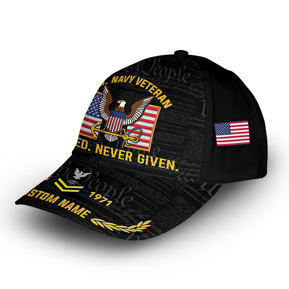Premium Custom US Navy Cap VPVC008502, Gifts For Navy Veteran, Best Gifts On Father's Day, Armed Forces Day, Independence Day, Veterans Day.