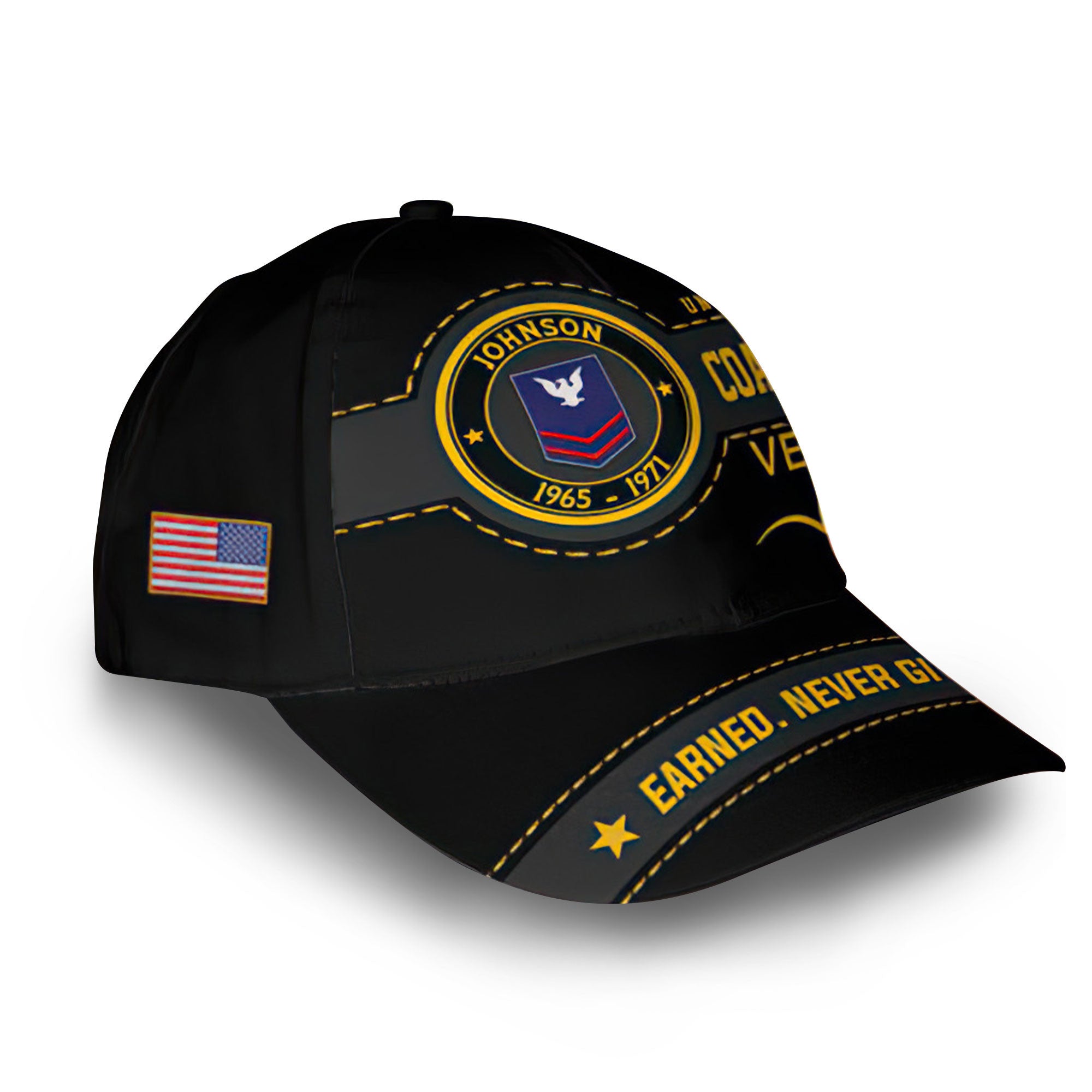 Premium USCG Cap VPVC008605, Custom Name, Rank, Year, Gifts For Coast Guard Veteran, Best Gifts On Father's Day, Armed Forces Day, Independence Day, Veterans Day.