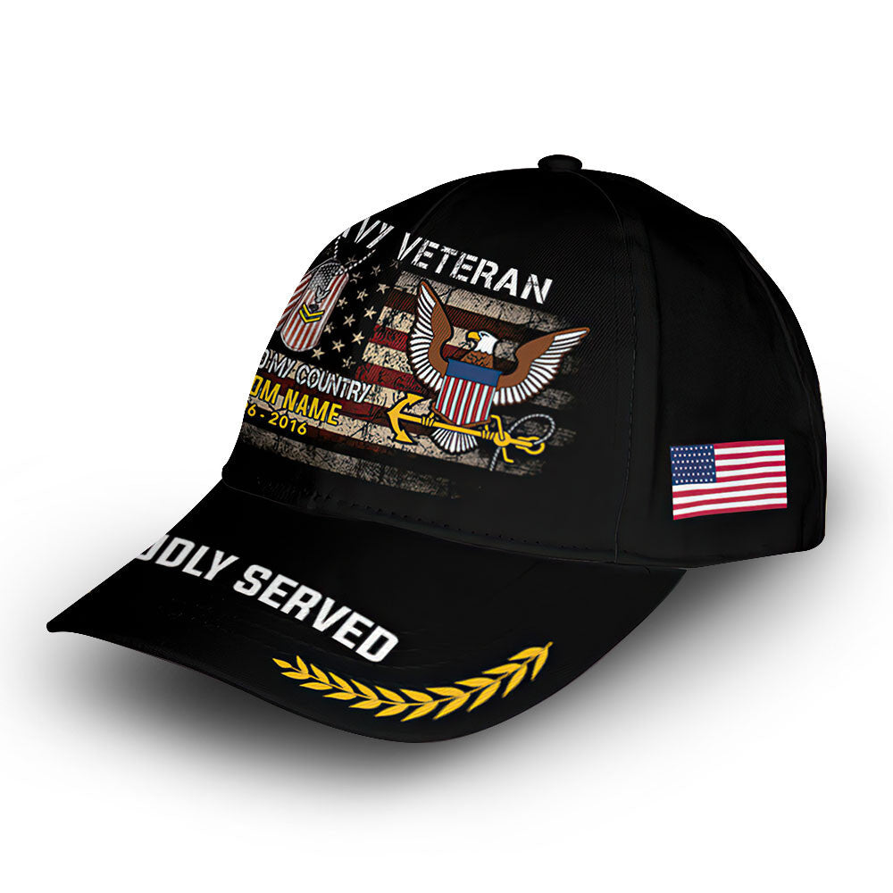 Premium Custom US Navy Cap VPVC008802, Gifts For Navy Veteran, Gifts For Dad, For Husband, Best Gifts On Father's Day, Armed Forces Day, Independence Day, Veterans Day.