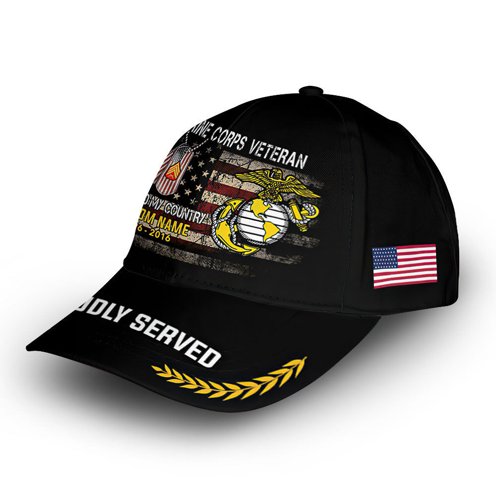 Premium Custom USMC Cap VPVC008803, Gifts For Marine Veteran, Gifts For Dad, For Husband, Best Gifts On Father's Day, Armed Forces Day, Independence Day, Veterans Day.