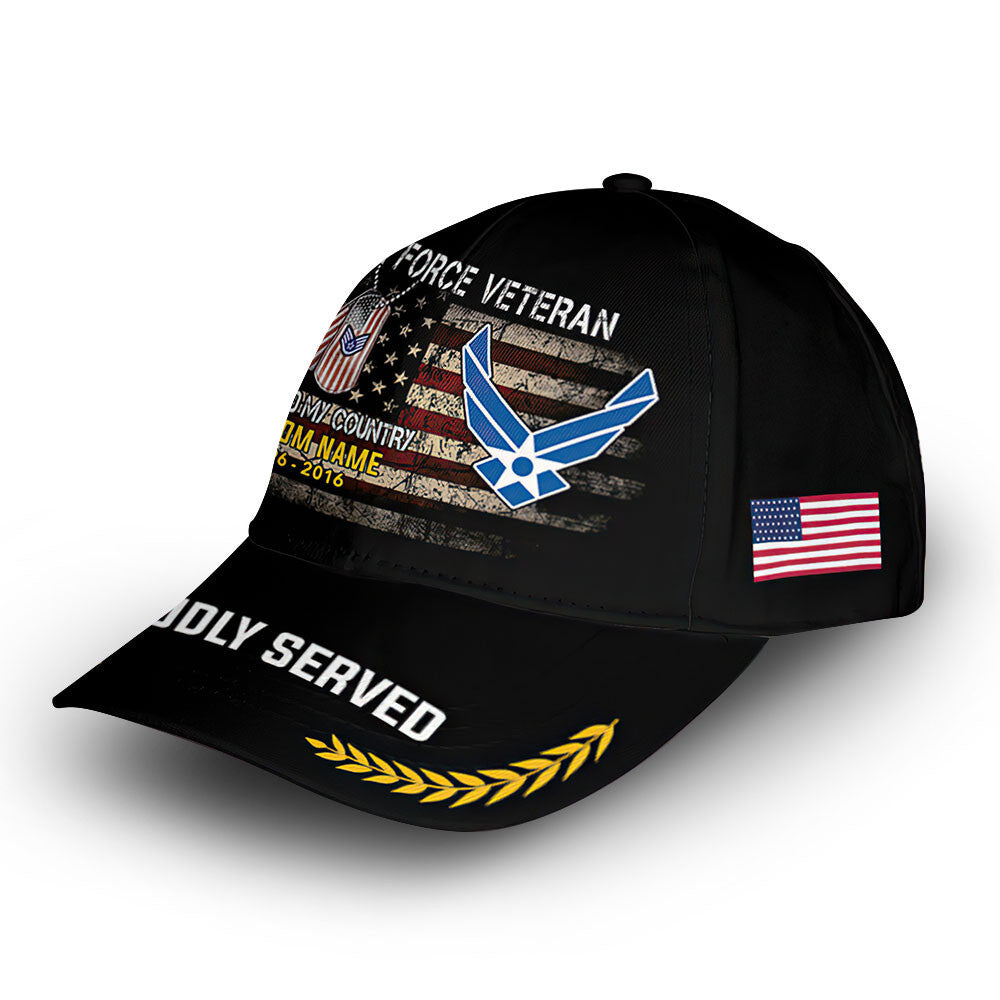 Premium Custom USAF Cap VPVC008804, Gifts For Air Force Veteran, Gifts For Dad, For Husband, Best Gifts On Father's Day, Armed Forces Day, Independence Day, Veterans Day.