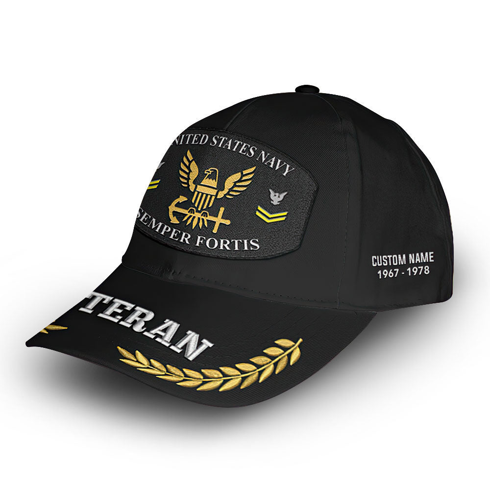 Premium Custom US Navy Cap VPVC008902, Gifts For Navy Veteran, Gifts For Dad, For Husband, Best Gifts On Father's Day, Armed Forces Day, Independence Day, Veterans Day.