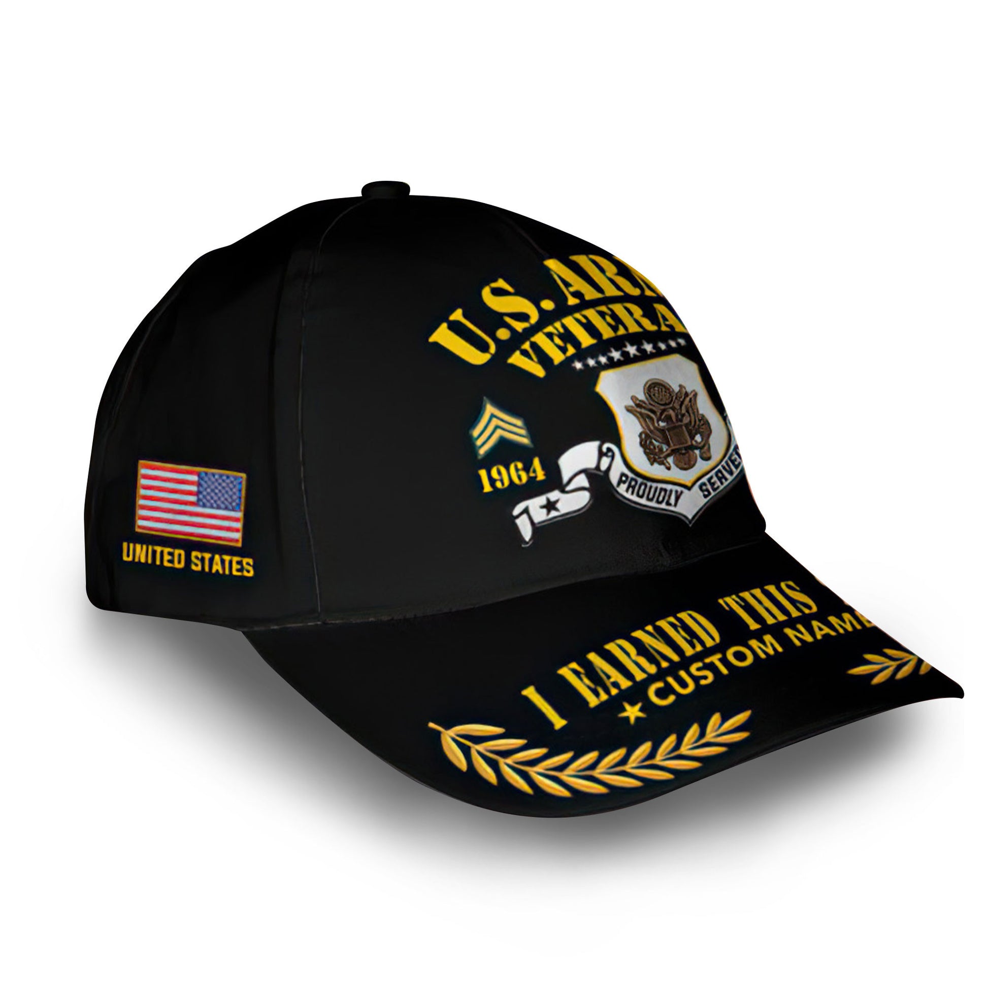 Unique Custom Name, Rank, Year, US Army Cap VPVC009001, Gifts For Army Veteran, Gifts For Dad, For Husband, Best Gifts On Father's Day, Independence Day, Veterans Day.