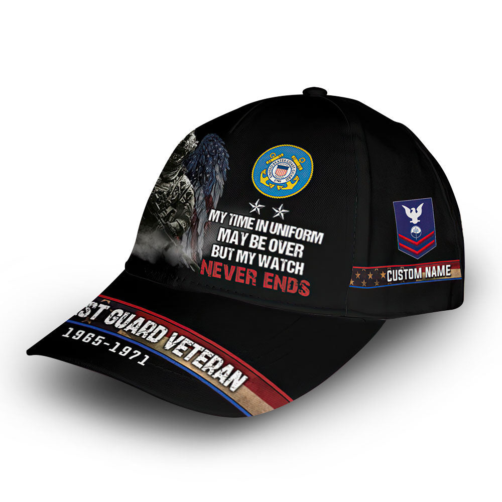 Unique Custom Name, Rank, Year, USCG Cap VPVC009105, Gifts For Coast Guard Veteran, Gifts For Dad, For Husband, Best Gifts On Father's Day, Independence Day, Veterans Day.