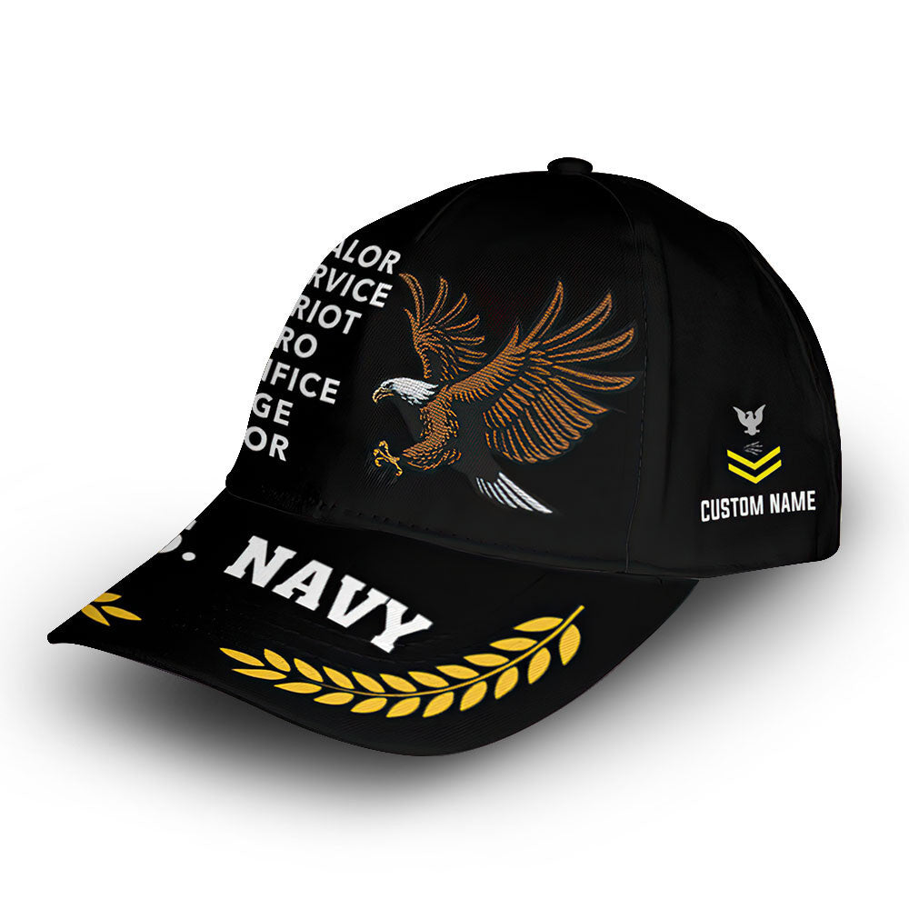 US Navy Custom Cap VPVC009602, Gifts For Navy Veteran, Best Gifts On Father's Day, Armed Forces Day, Independence Day, Veterans Day.