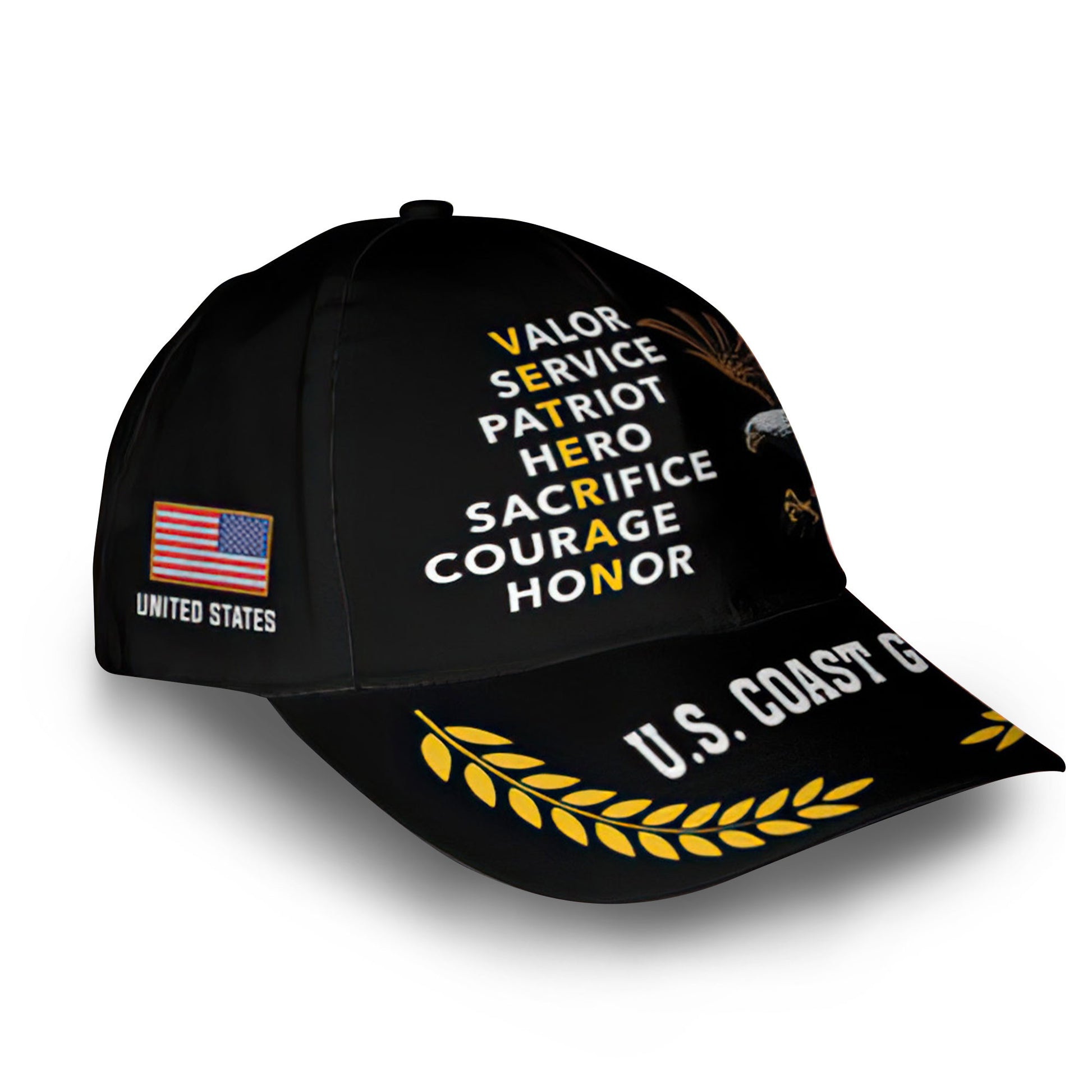 USCG Custom Cap VPVC009605, Gifts For Coast Guard Veteran, Best Gifts On Father's Day, Armed Forces Day, Independence Day, Veterans Day.