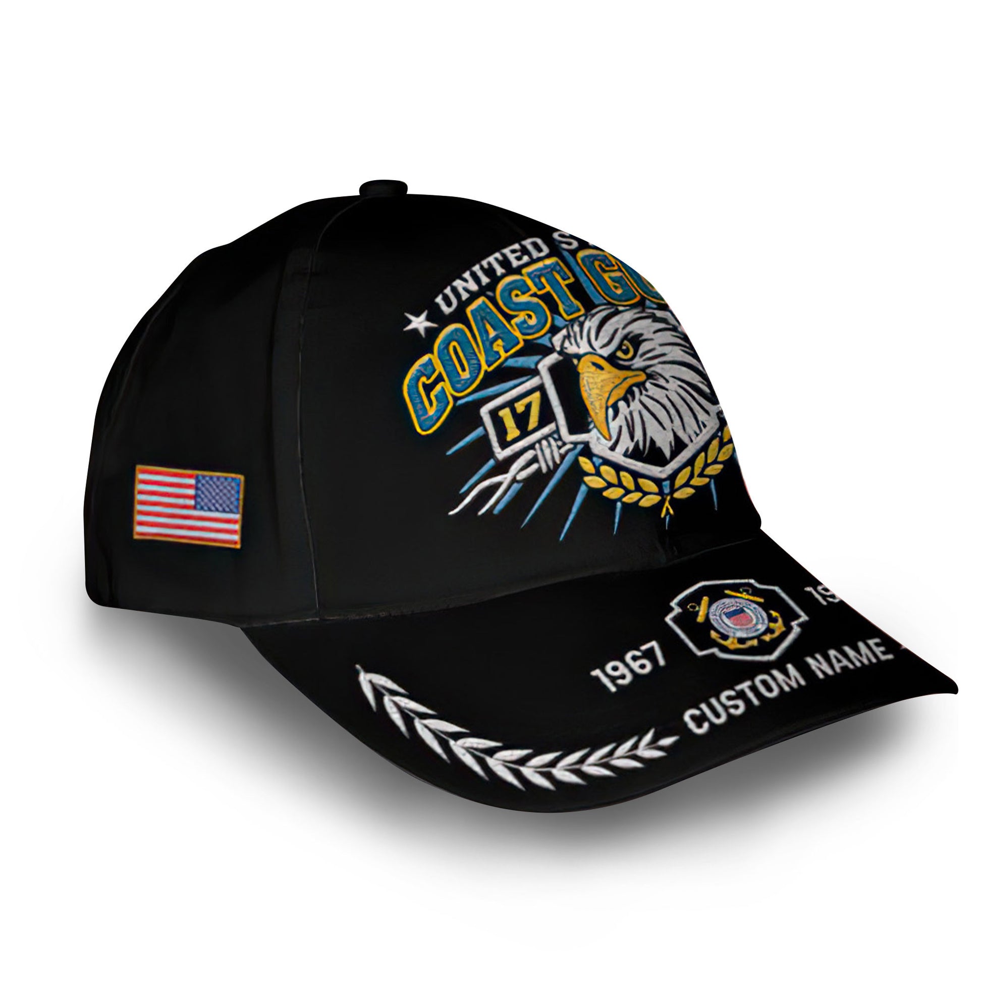 Premium USCG Cap VPVC009805, Custom Name, Rank, Year, Gifts For Coast Guard Veteran, Best Gifts On Father's Day, Armed Forces Day, Independence Day, Veterans Day.