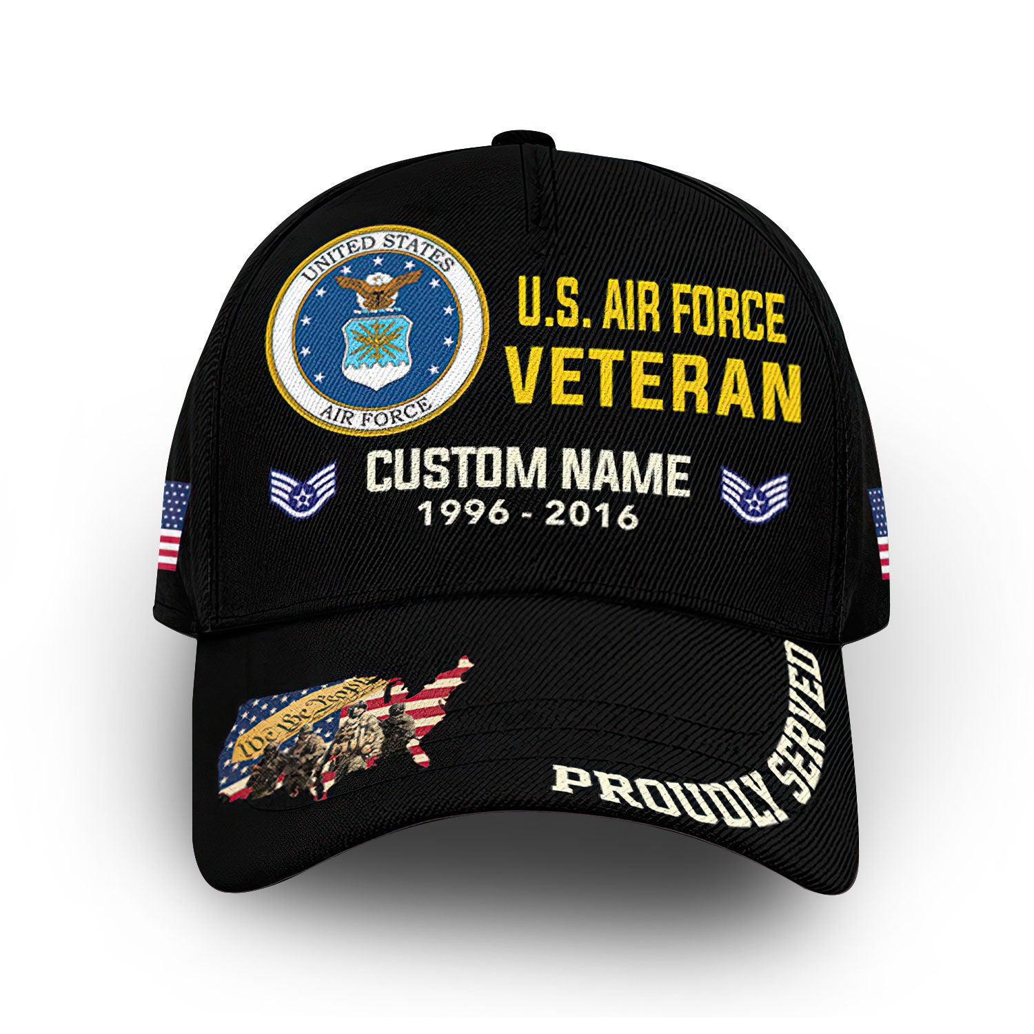 Unique Custom Name, Rank, Year, USAF Cap VPVC010504, Gifts For Air Force Veteran, Gifts For Dad, For Husband, Best Gifts On Father's Day, Independence Day, Veterans Day.