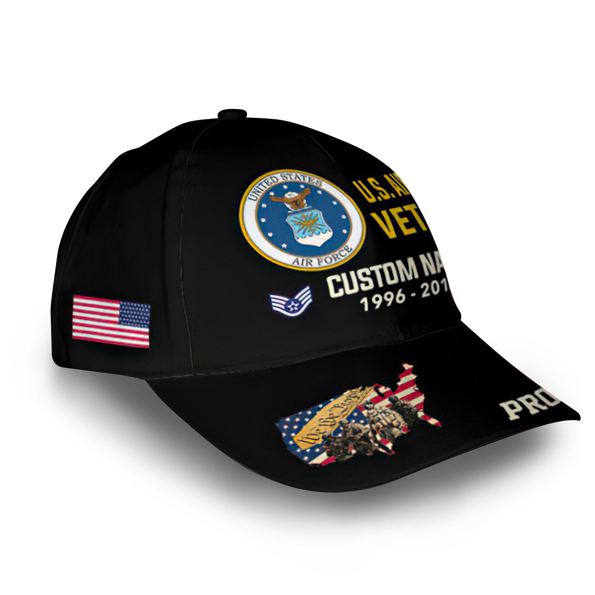 Unique Custom Name, Rank, Year, USAF Cap VPVC010504, Gifts For Air Force Veteran, Gifts For Dad, For Husband, Best Gifts On Father's Day, Independence Day, Veterans Day.