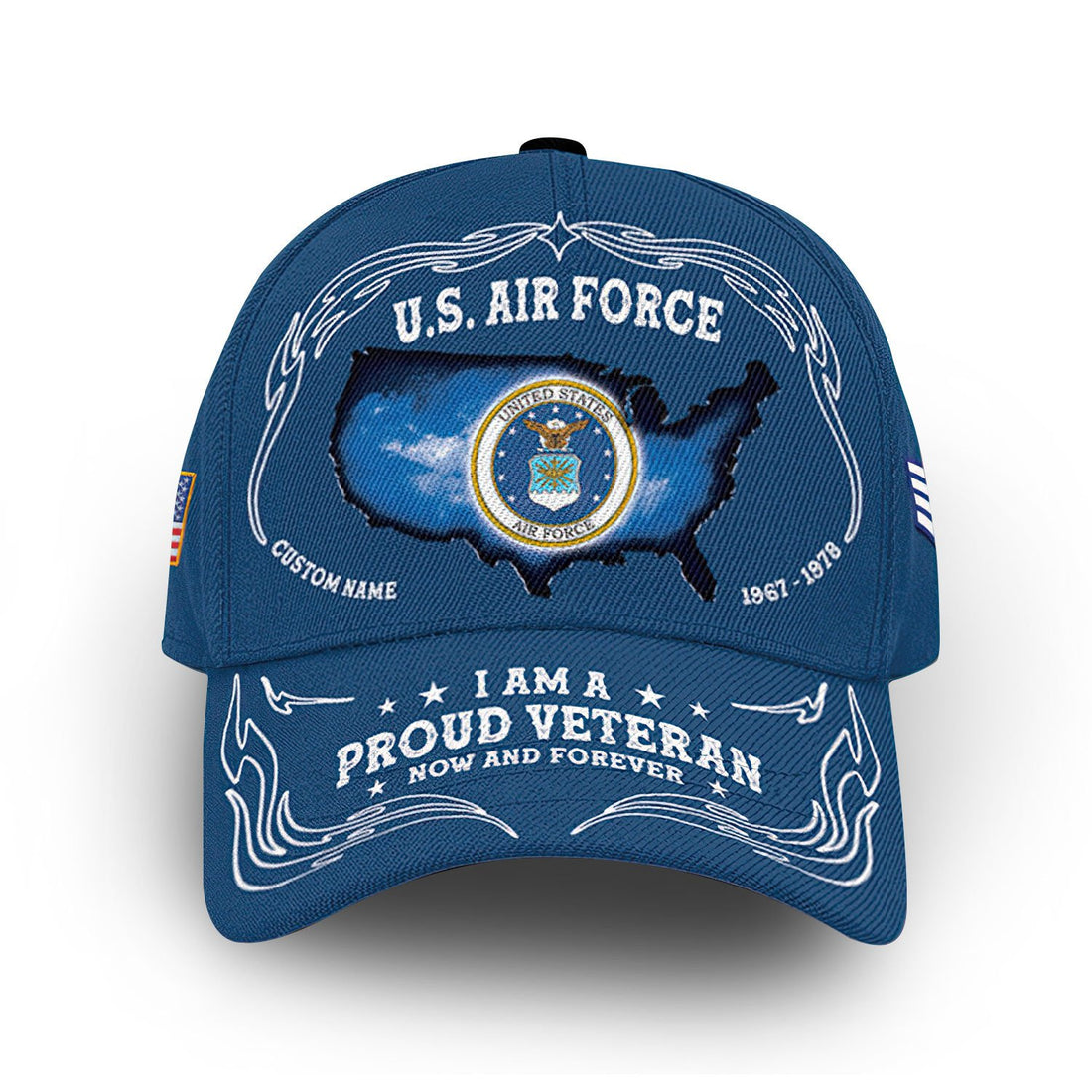 USAF Custom Cap VPVC010704, Gifts For Air Force Veteran, Best Gifts On Father's Day, Armed Forces Day, Independence Day, Veterans Day.